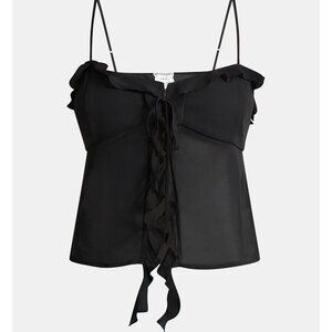 NWT, SZ L, Flyaway Cami Top, Black Chiffon